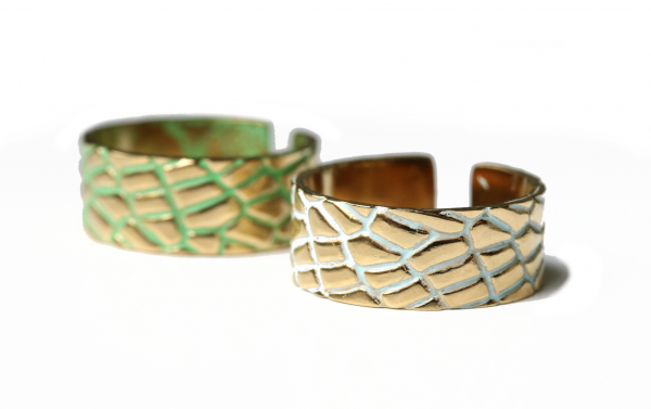 Vintage Ring Patina Kroko / Geschenk für Sie / Reptilien Schmuck / abstract Ring / Statement ring / Retro Schmuck / Upcycling Ring